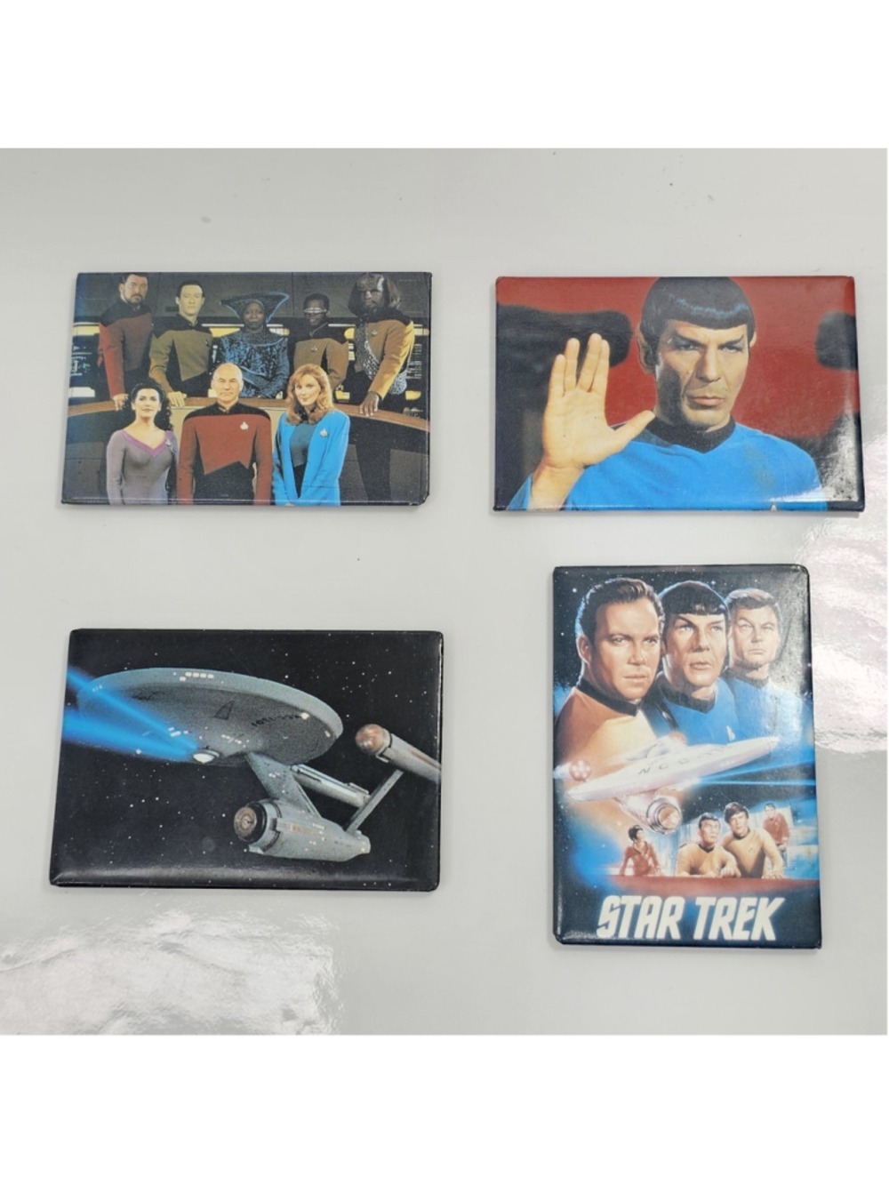 Vintage 1993 Star Trek Refrigerator Magnet Lot 4 Paramount Pictures Made USA TNG